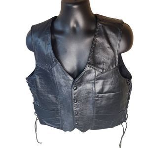 Mens Leather Rider Size Medium Motorcycle Vest